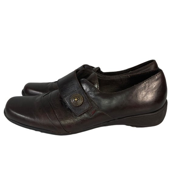 Munro Shoes - Munro M740521 Womens Size 8.5N Brown Leather Slip On Loafers - No Insoles